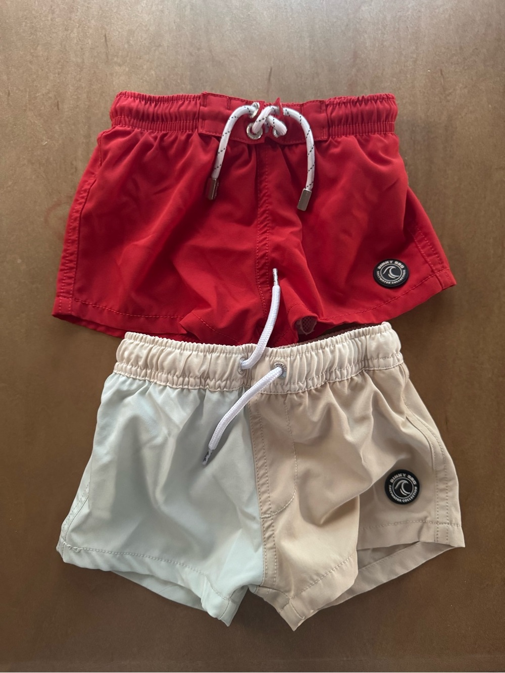 Kids binky bro Swim Trunks - Red & Cream | Bundle